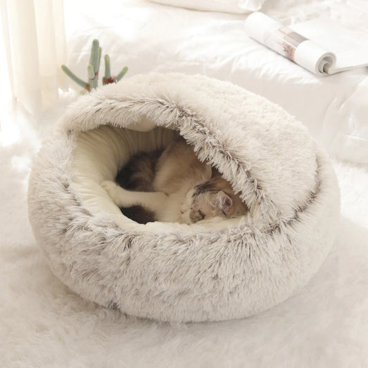 Plush Round Pet Bed with Cover