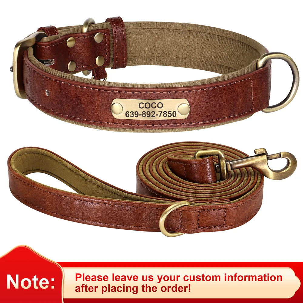 Personalized Dog Collar Leash Set