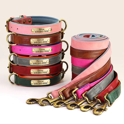 Personalized Dog Collar Leash Set