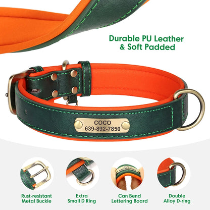 Personalized Dog Collar Leash Set