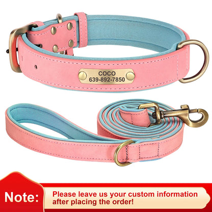 Personalized Dog Collar Leash Set
