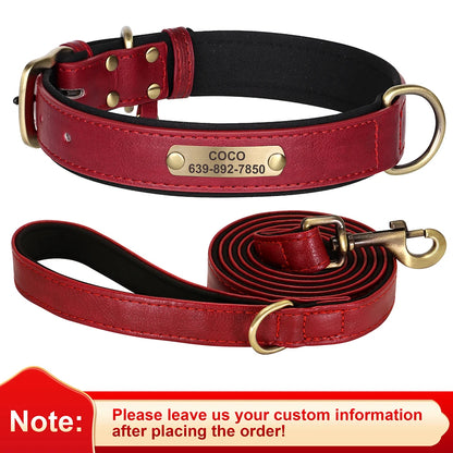 Personalized Dog Collar Leash Set