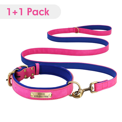Personalized Dog Collar Leash Set