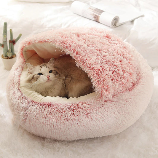 Plush Round Pet Bed with Cover