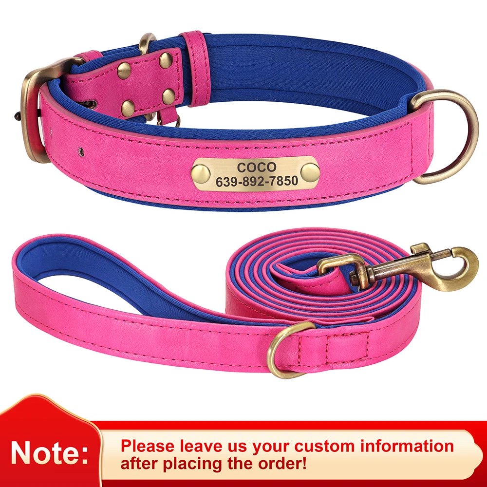 Personalized Dog Collar Leash Set