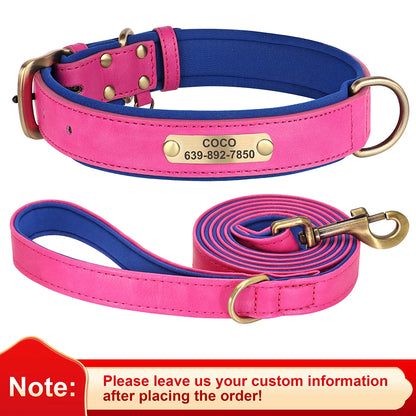 Personalized Dog Collar Leash Set